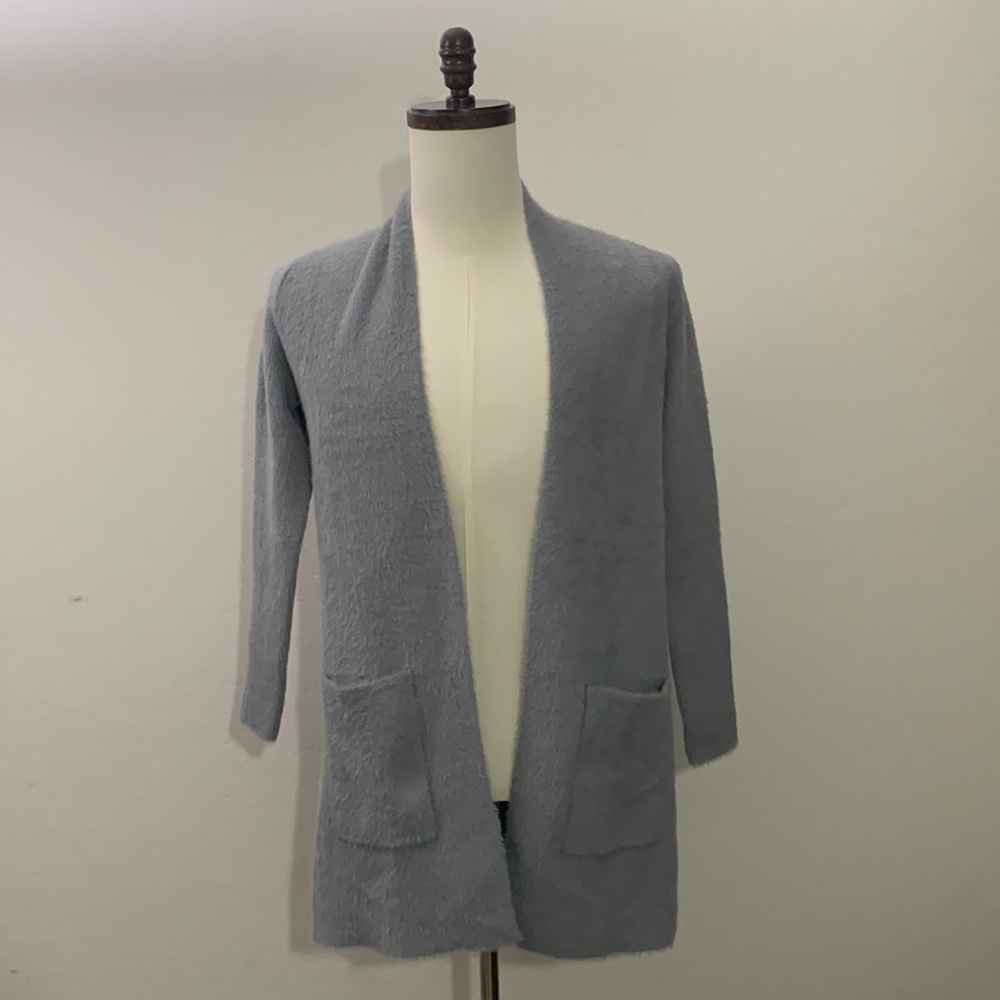 Love Token Ladies Open Front Fuzzy Cardigan with Pockets